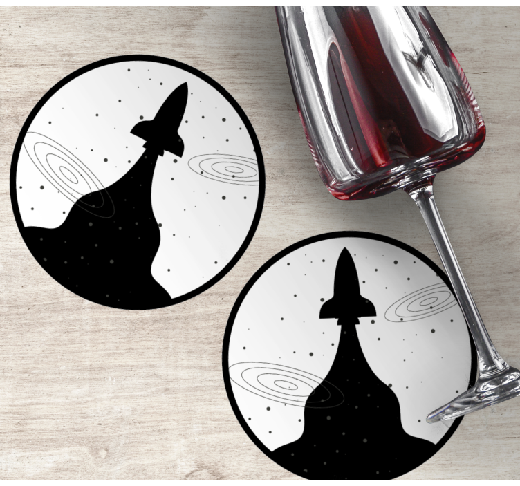 Flying rocket design modern coaster - TenStickers