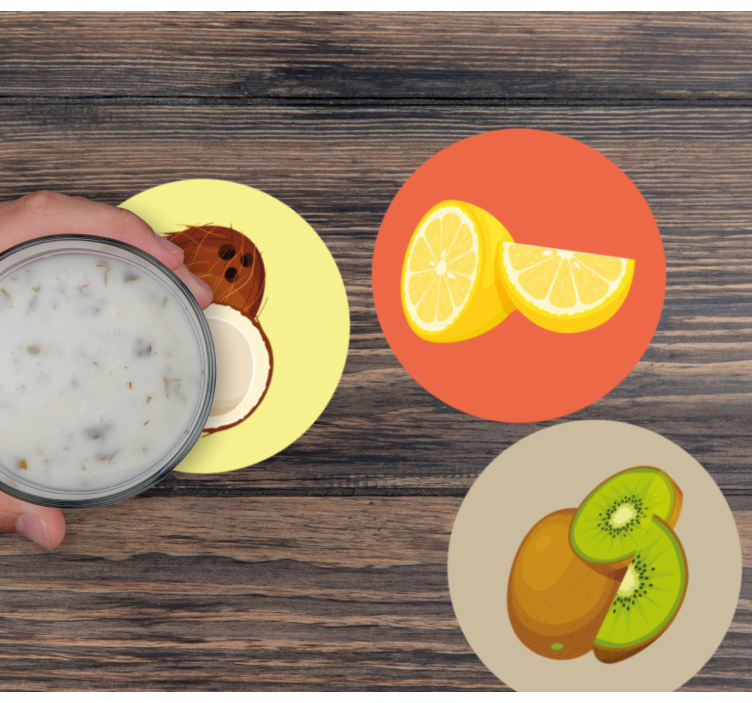 Fruits cut in half more coasters - TenStickers