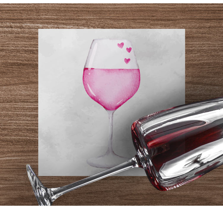 Glasses of wine modern coaster - TenStickers