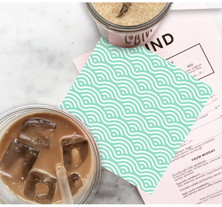 Green tiny round tile coasters - TenStickers