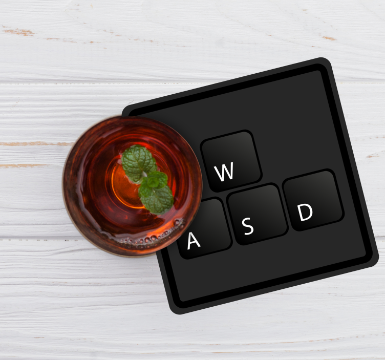 Keyboard buttons mono-colour geek coasters - TenStickers