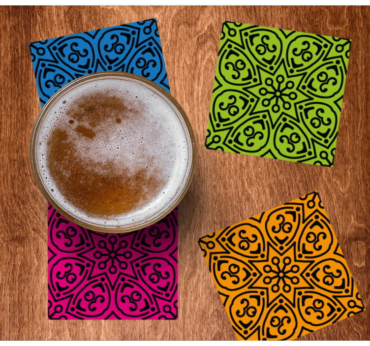 Mandala patterns tile coasters - TenStickers