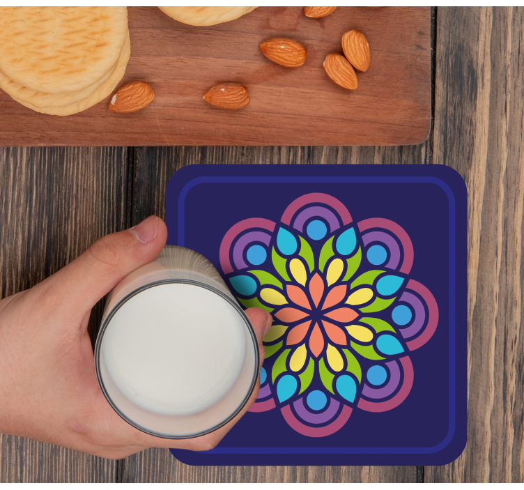 Rainbow lotus geek coasters - TenStickers