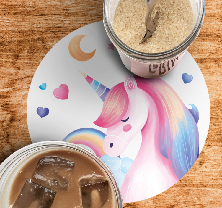 Rainbow unicorn more coasters - TenStickers