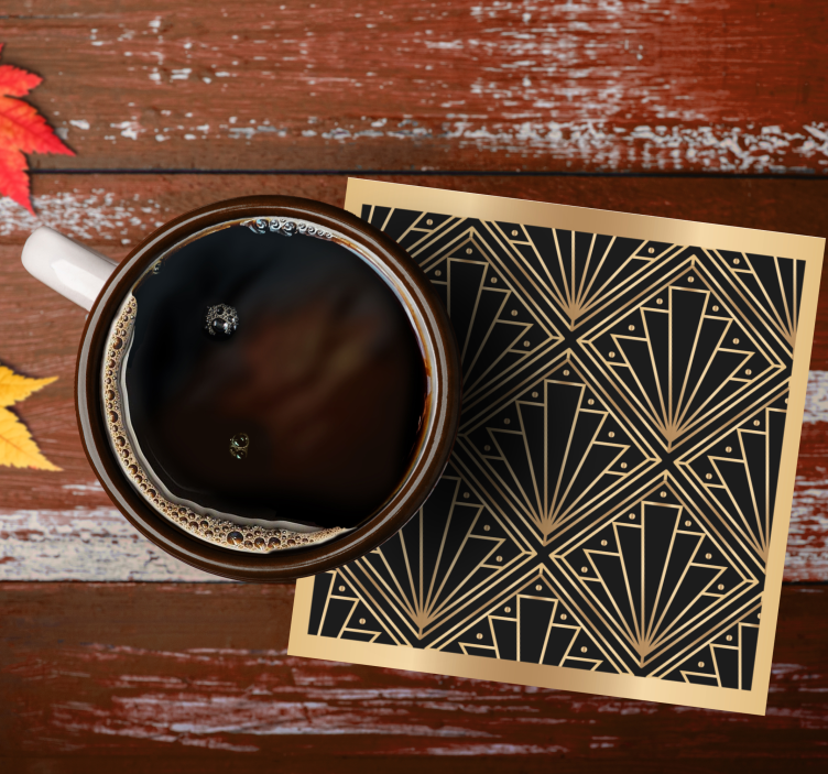 Rhomboid "art deco" pattern modern coaster - TenStickers