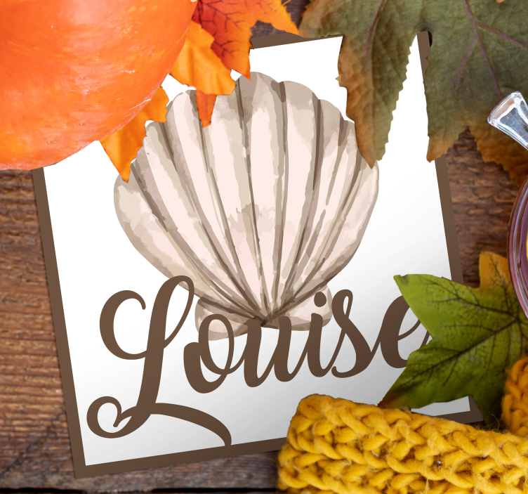 seashell with name shell coaster - TenStickers