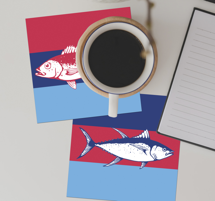 Stylized Fish Illustrations coaster - TenStickers