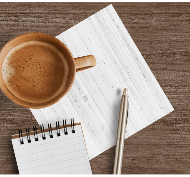 White wooden pattern with plank texture coaster - TenStickers