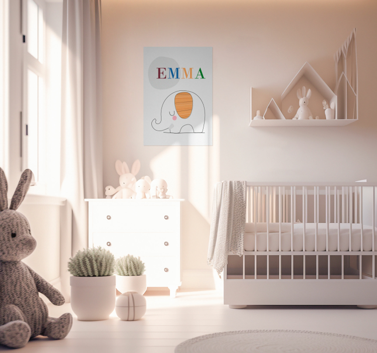 custom baby elephant nursery poster - TenStickers