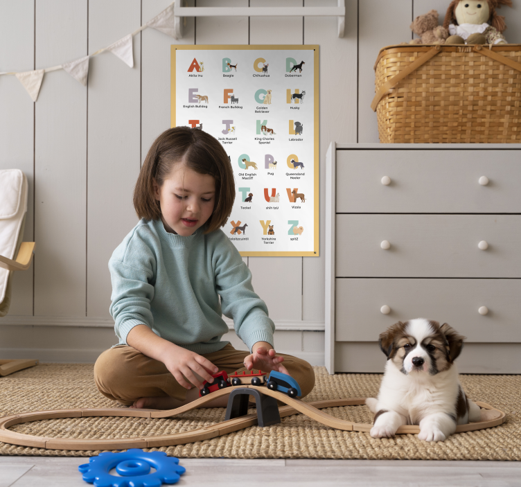 dog breeds alphabet dog poster - TenStickers