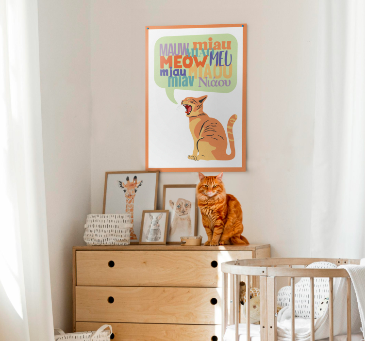 cats meow nursery poster - TenStickers