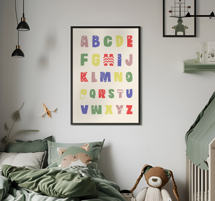 a geometracial alphabet nursery poster - TenStickers