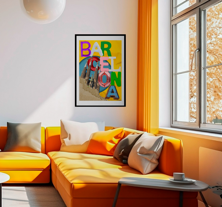Barcelona College living room poster - TenStickers