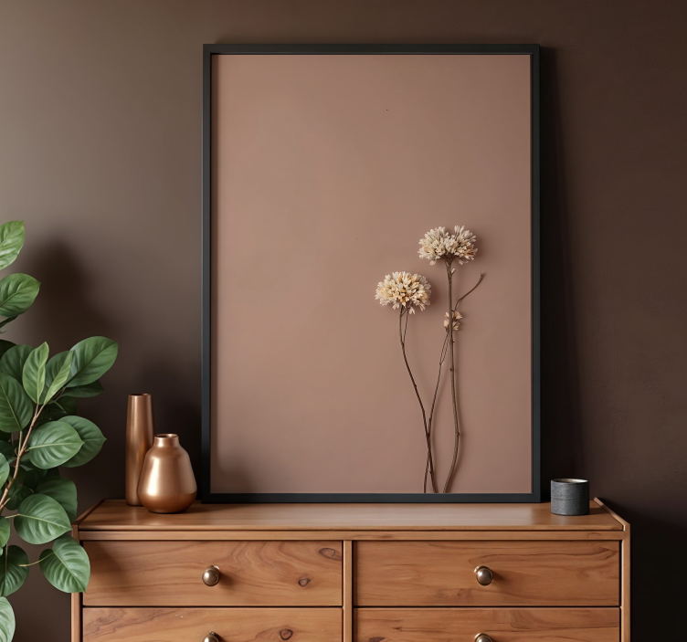 Dried flowers minimalist poster - TenStickers