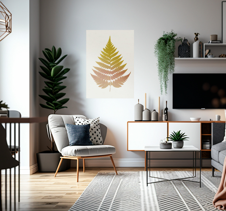 Golden Fern Leaf plant poster for wall - TenStickers