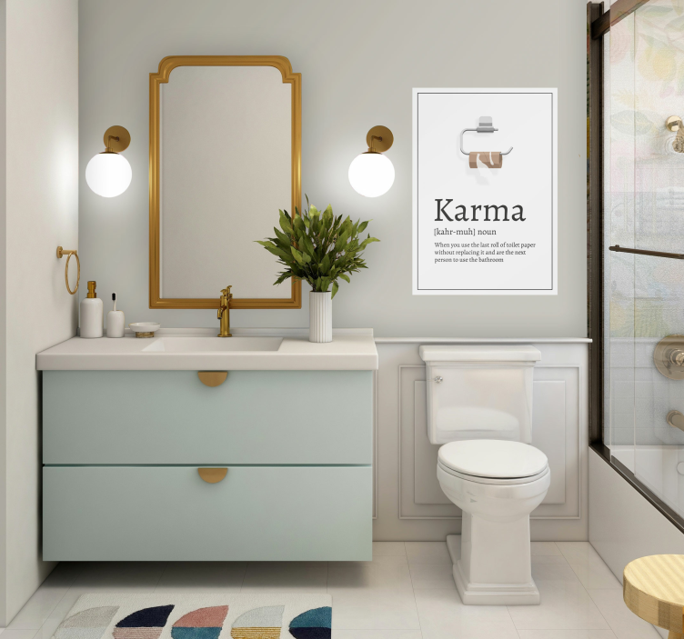 Karma definition bathroom poster - TenStickers