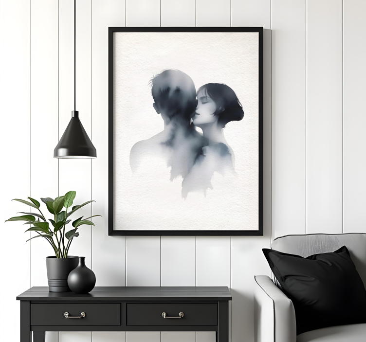 Lovely couple minimalist poster - TenStickers