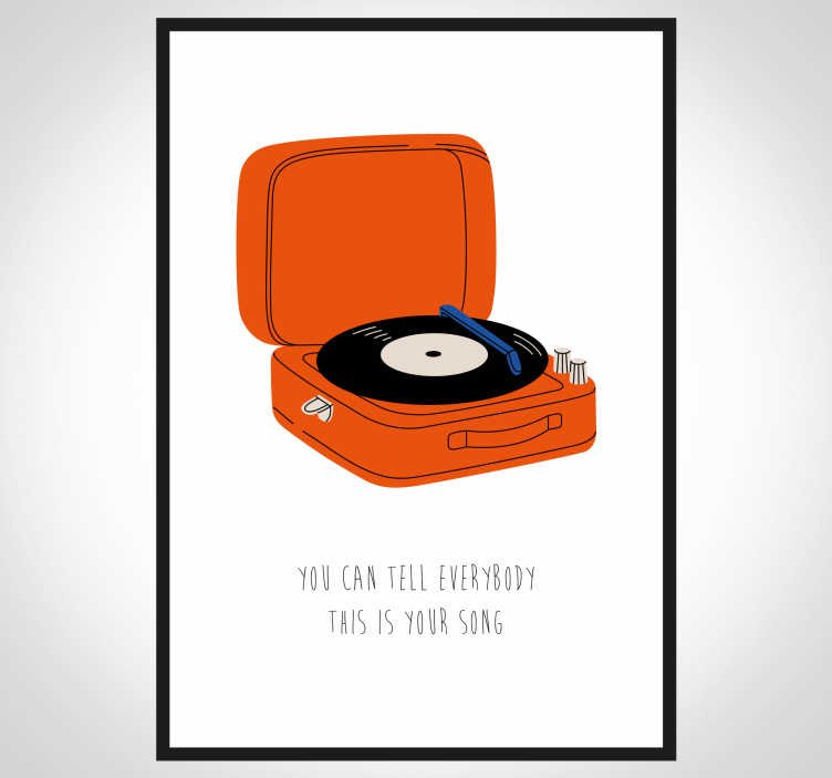 Turn table with lyrics musical poster - TenStickers