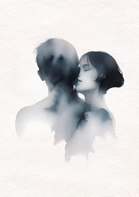 Lovely couple minimalist poster - TenStickers