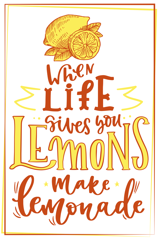 Lemon sketch quote kitchen poster - TenStickers