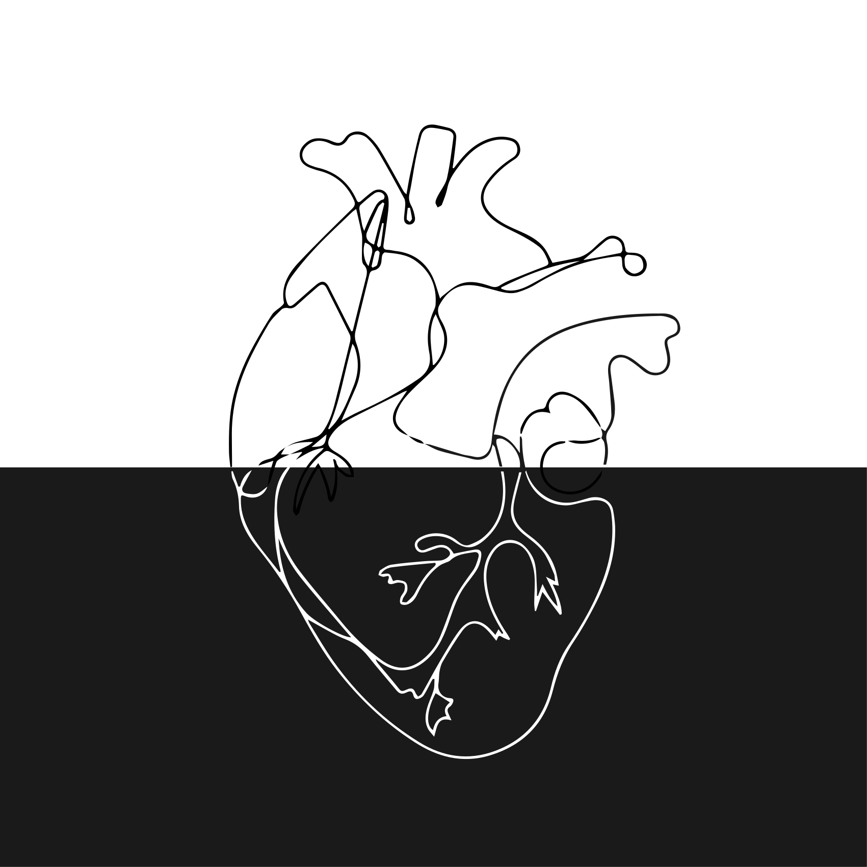 Poster for teenager geometric heart line art - TenStickers