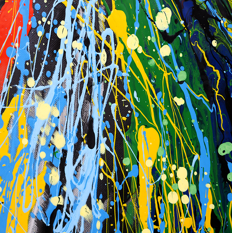 Living room poster art rainbow color splash - TenStickers