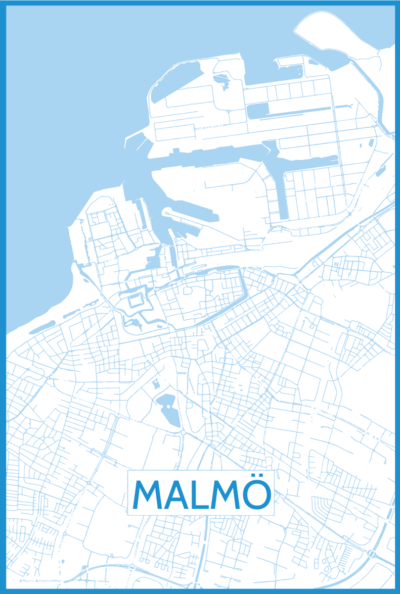 Living room poster map of malmö - TenStickers