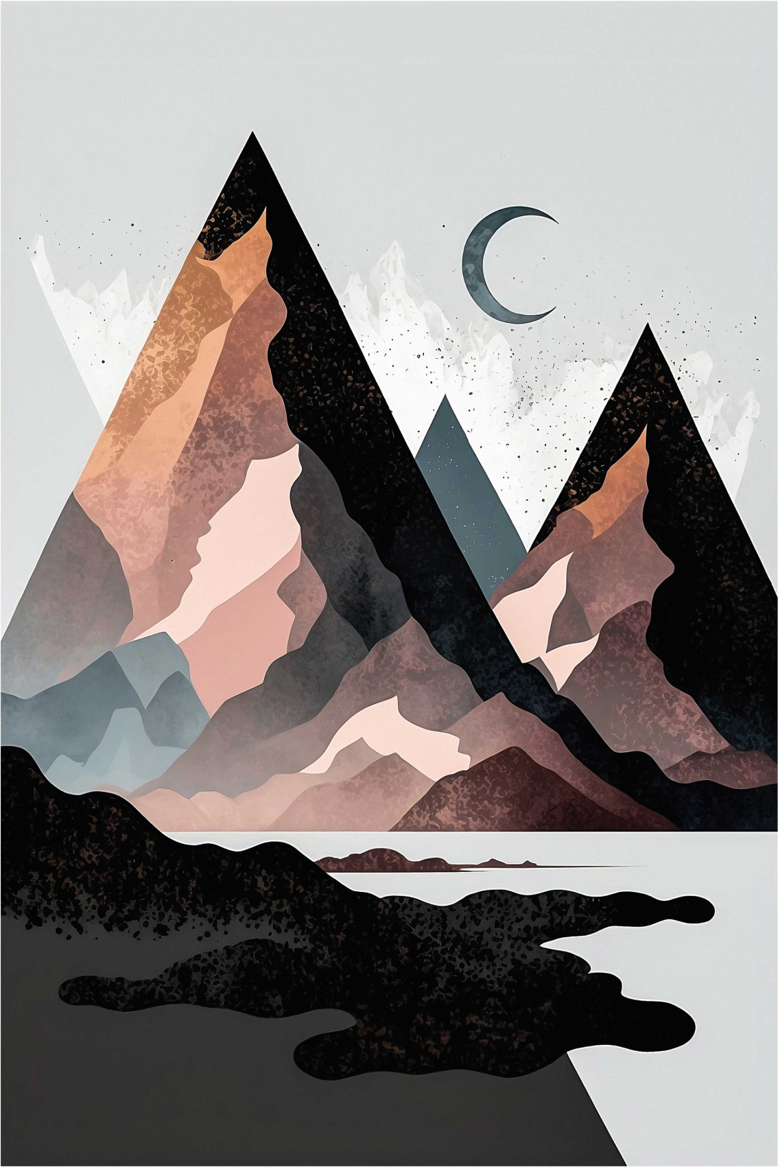 Living room poster nordic geometric mountains - TenStickers