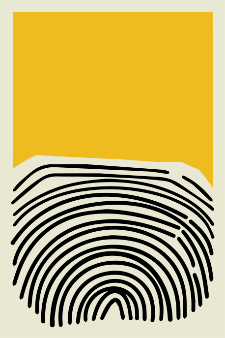 Living room poster abstract yellow artwork with lines - TenStickers