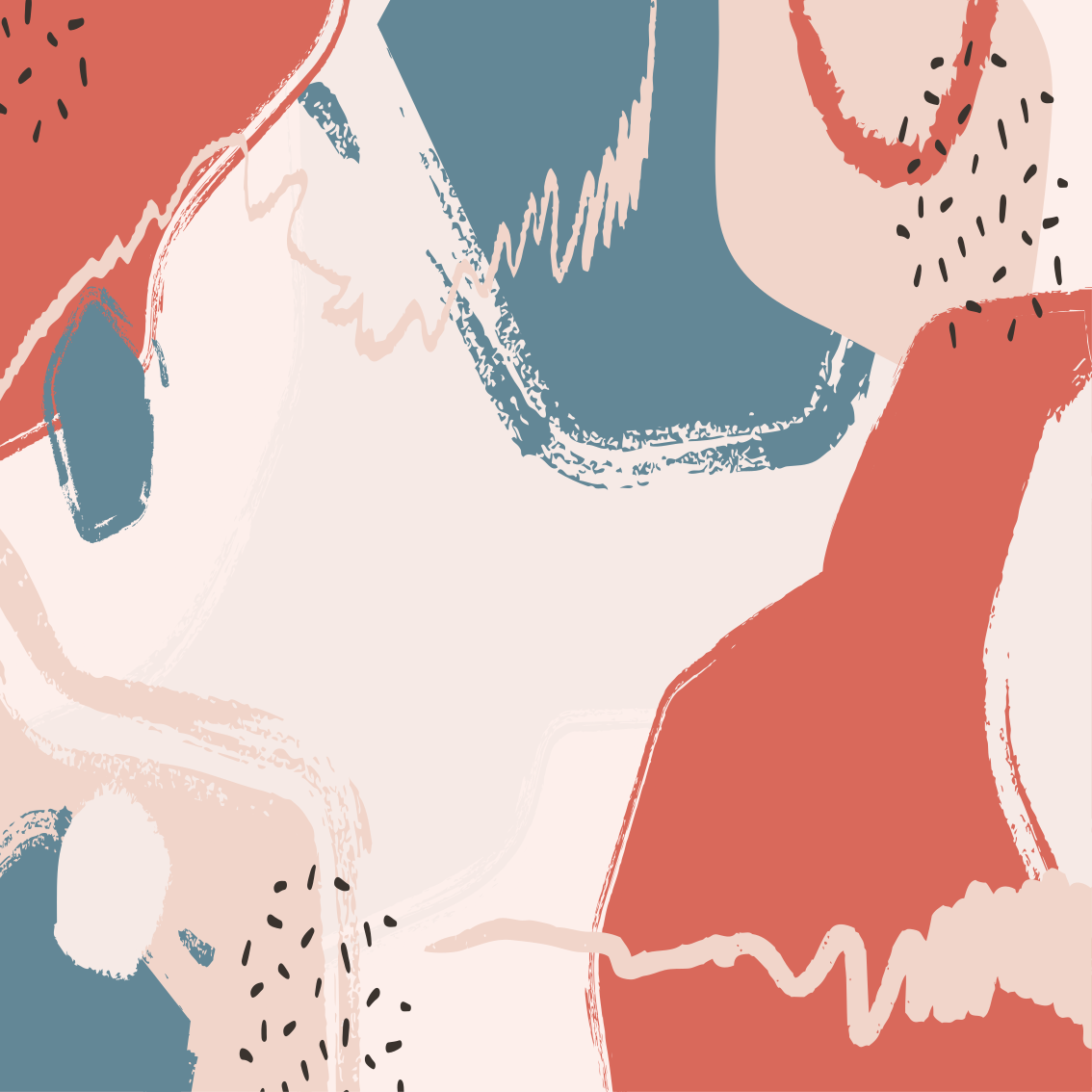 Living room poster of abstract wall art shapes - TenStickers