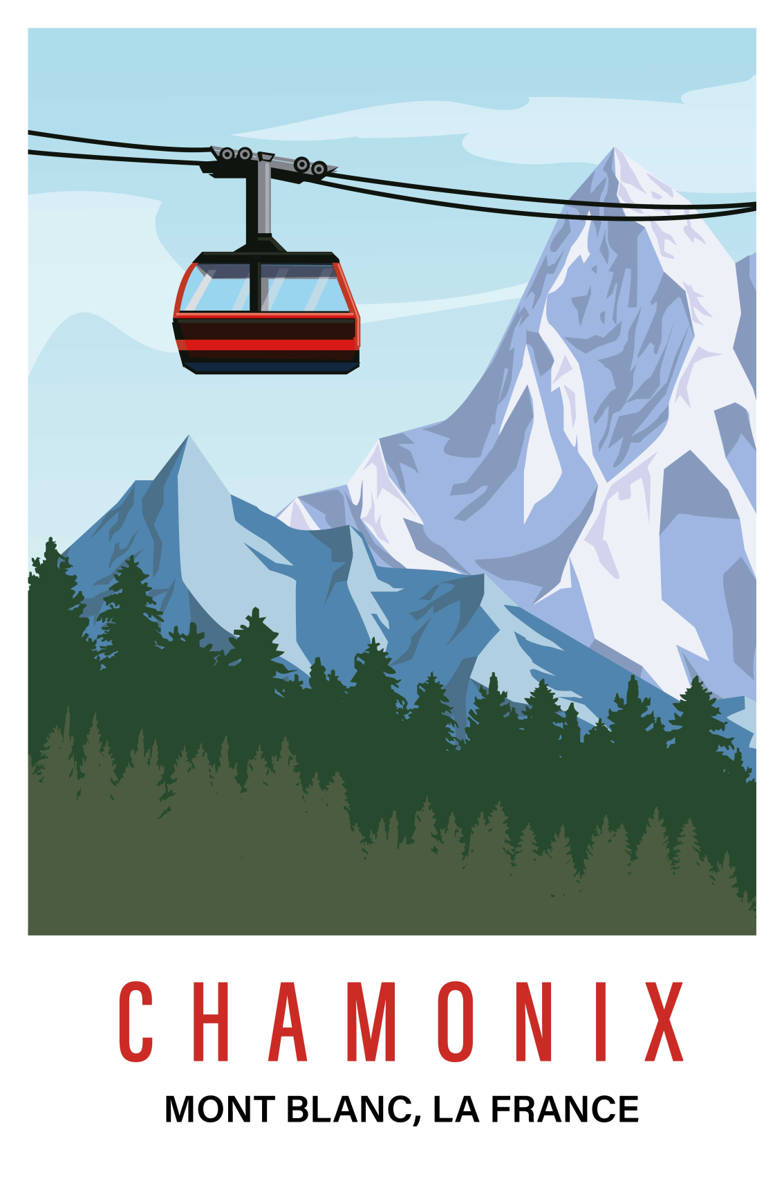Living room poster chamonix mountain art print - TenStickers