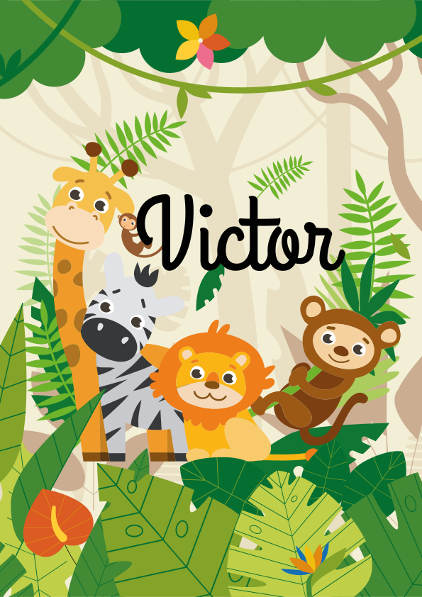 Nursery poster custom jungle animals - TenStickers