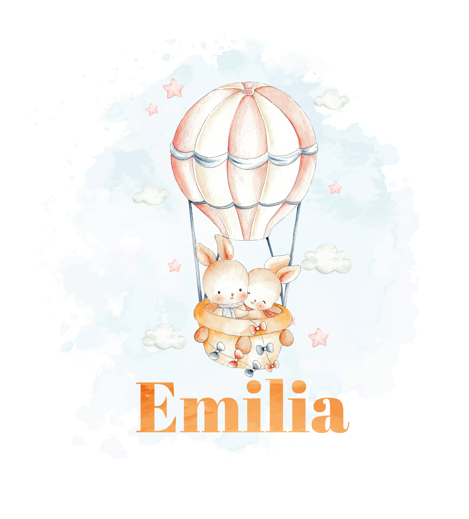 Nursery poster with pastel balloon and cute animals - TenStickers