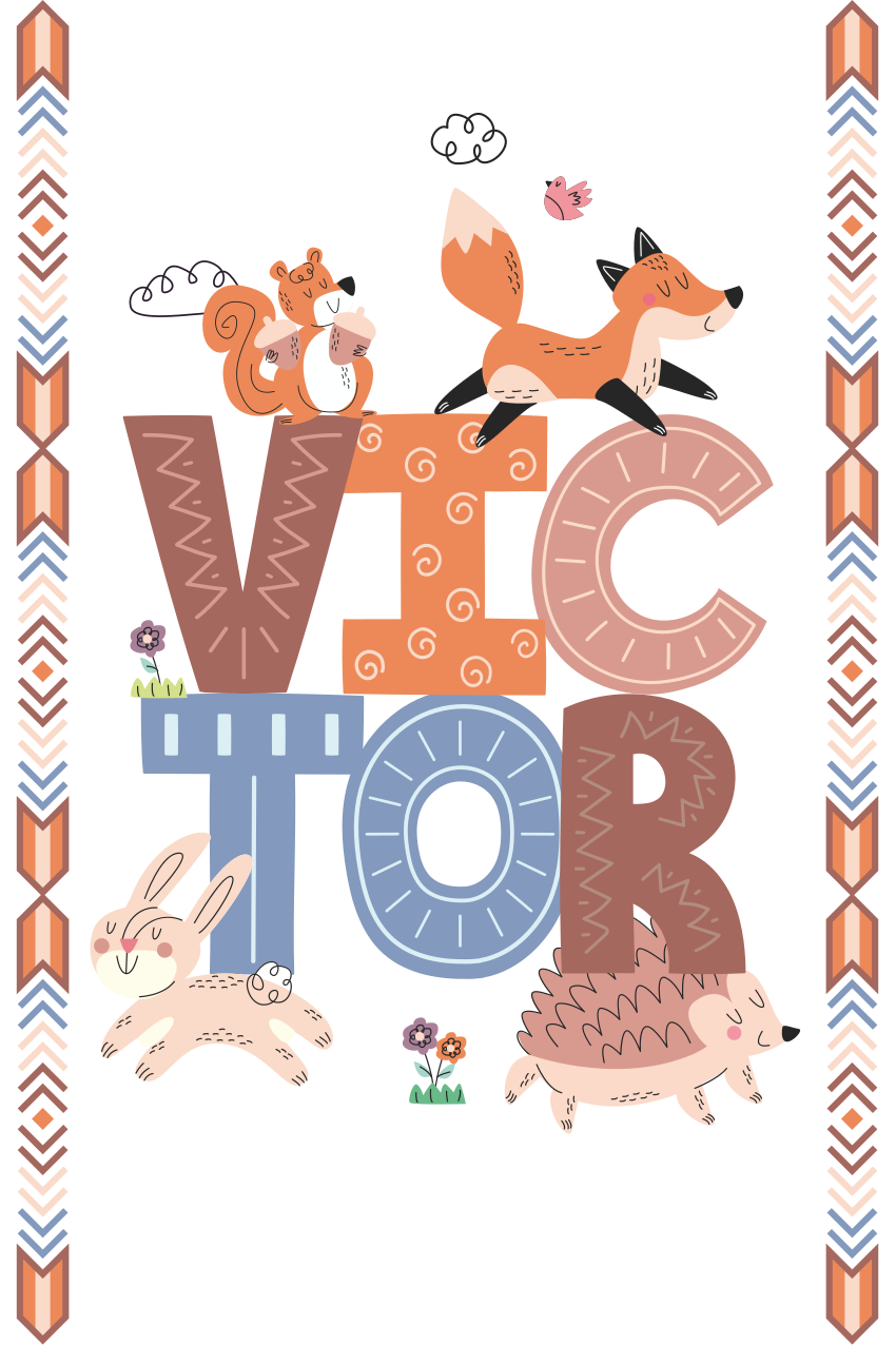 Nursery poster of forest animals with names - TenStickers