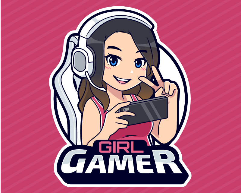 Video game poster girl gamer - TenStickers