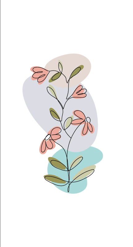 Flowers poster featuring minimalist daisy and rose design - TenStickers