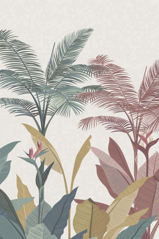 Flowers poster tropical greenery design - TenStickers