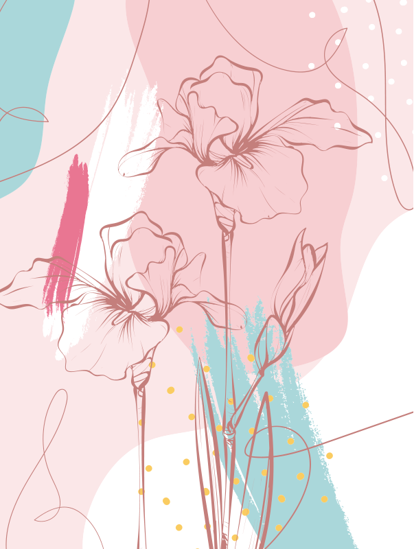 Flowers poster abstract floral designs - TenStickers