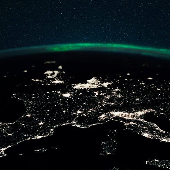 Map poster aerial night view - TenStickers