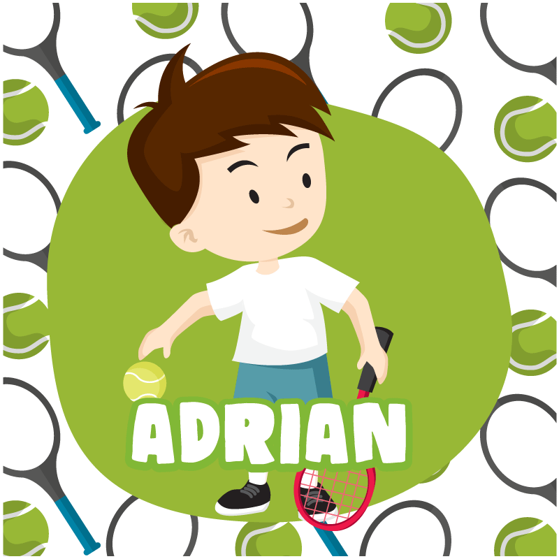Sports poster of young tennis player with name - TenStickers