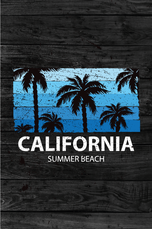 City poster california summer beach art - TenStickers
