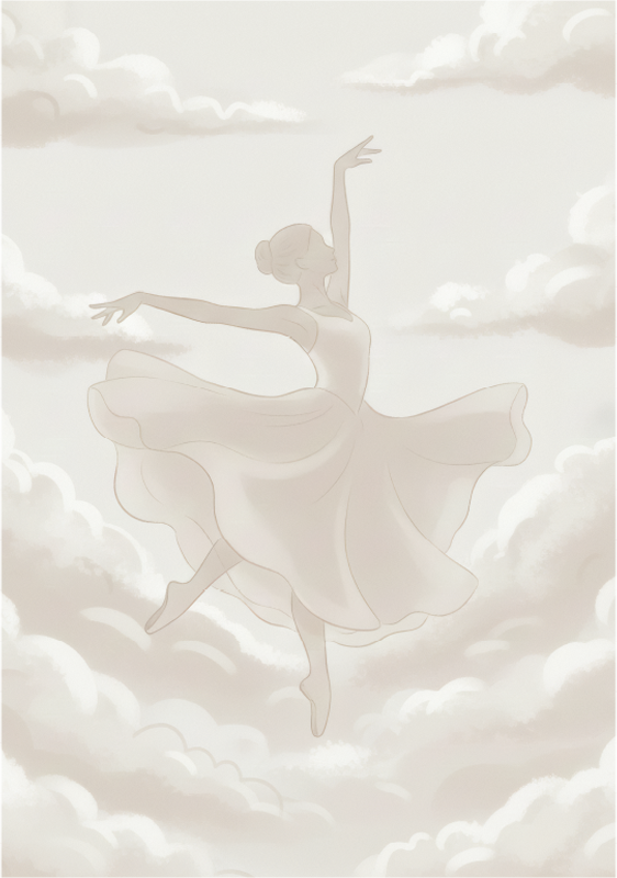 Minimalist poster of a cloud dancer - TenStickers