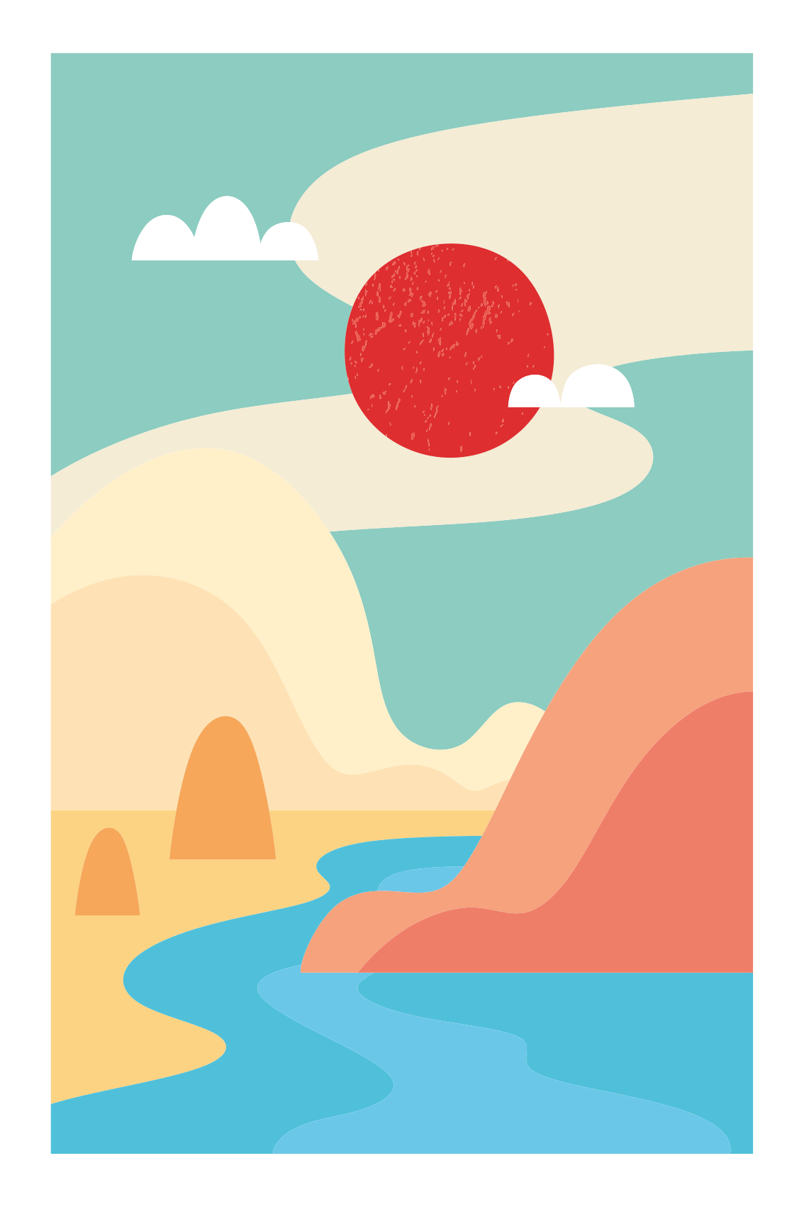 Abstract nature scene landscape poster - TenStickers