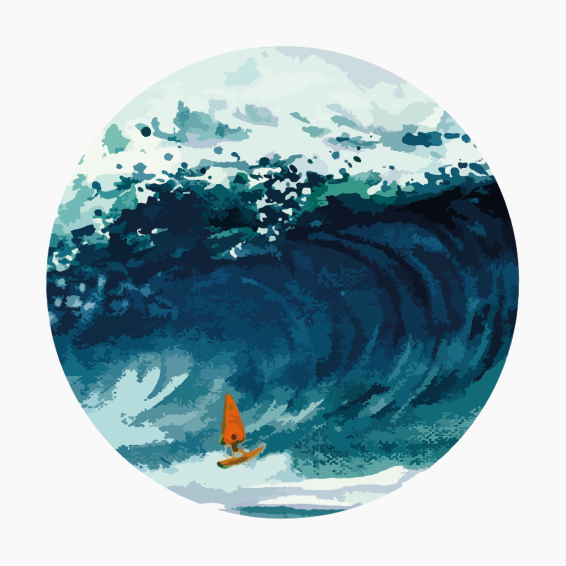 Landscape poster of a windsurfer - TenStickers