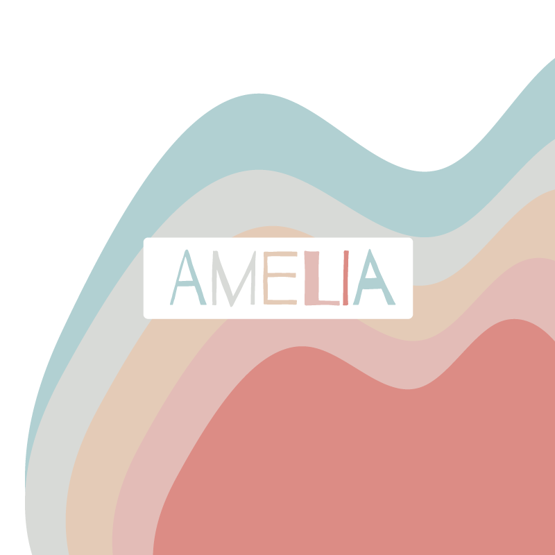 Customisable poster with curved text waves - TenStickers