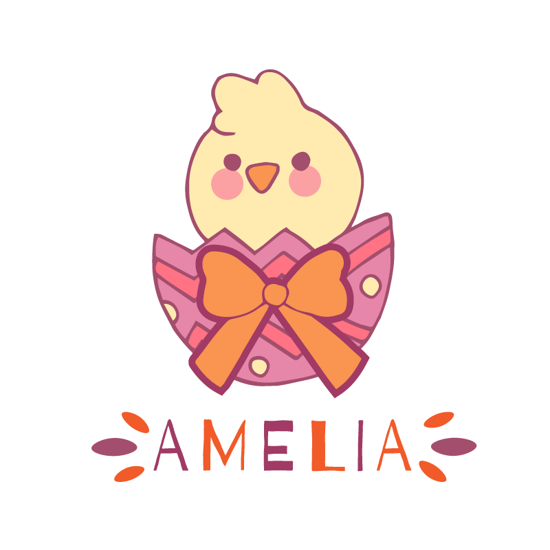 Customisable poster with cute chick illustration - TenStickers