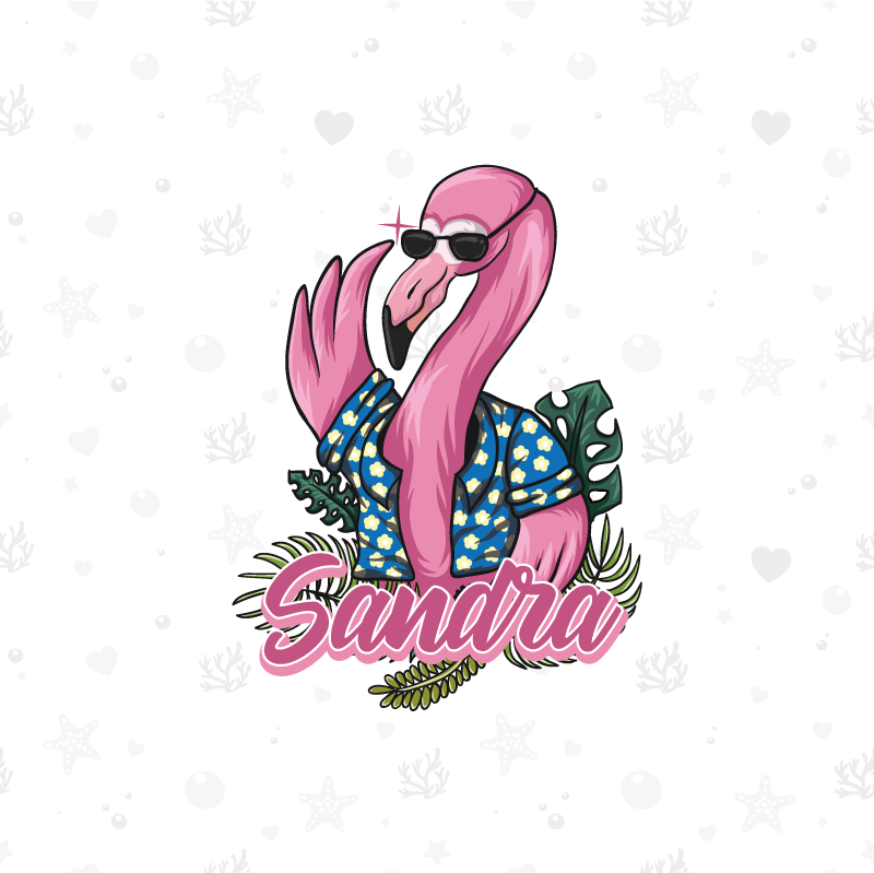 Customisable poster with cool flamingo vibe - TenStickers