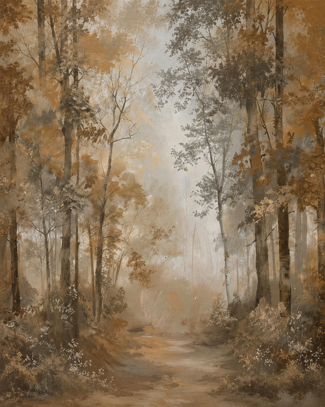 Tree poster amber autumn grove - TenStickers