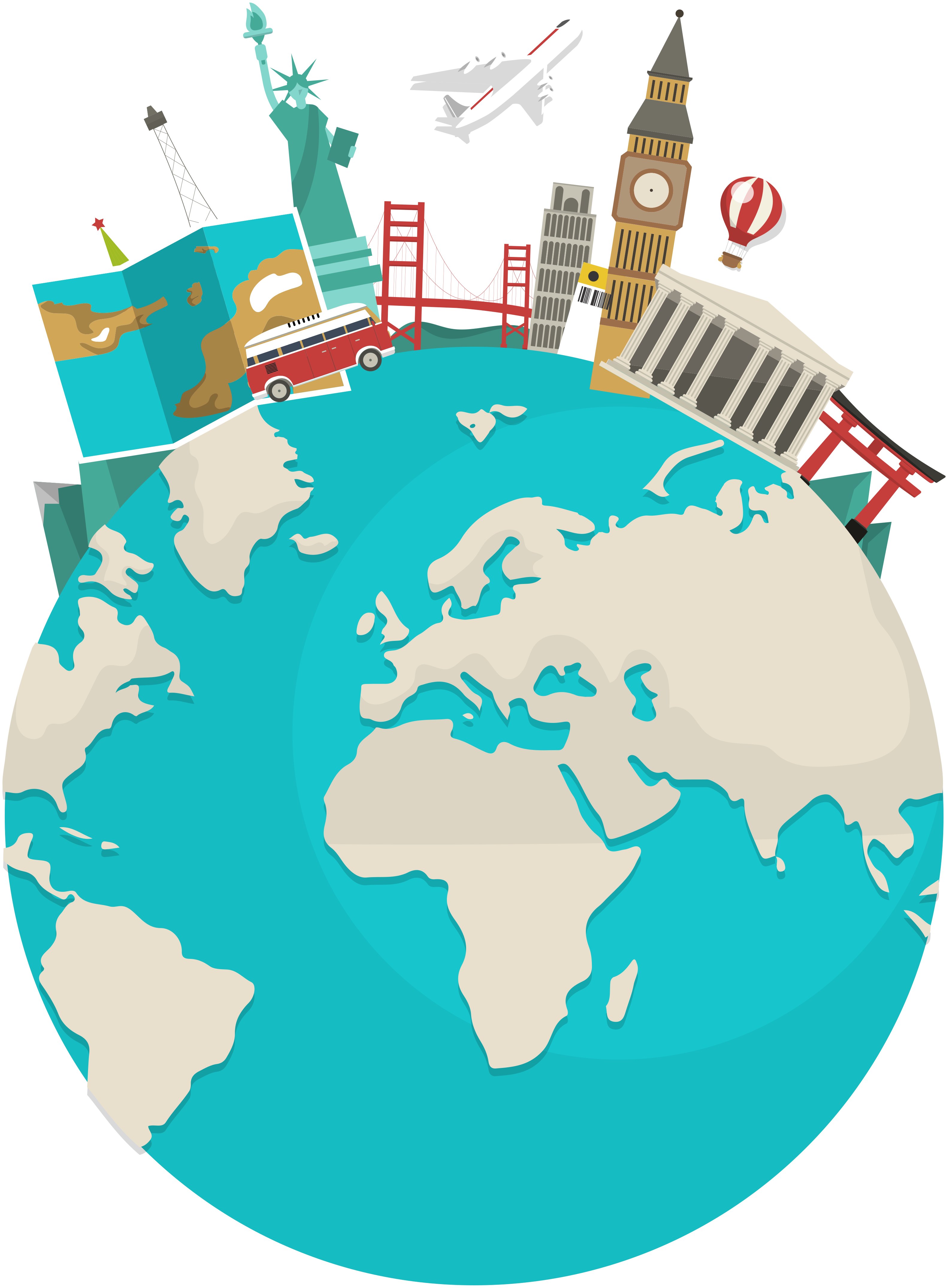 Map poster world tourism map poster - TenStickers