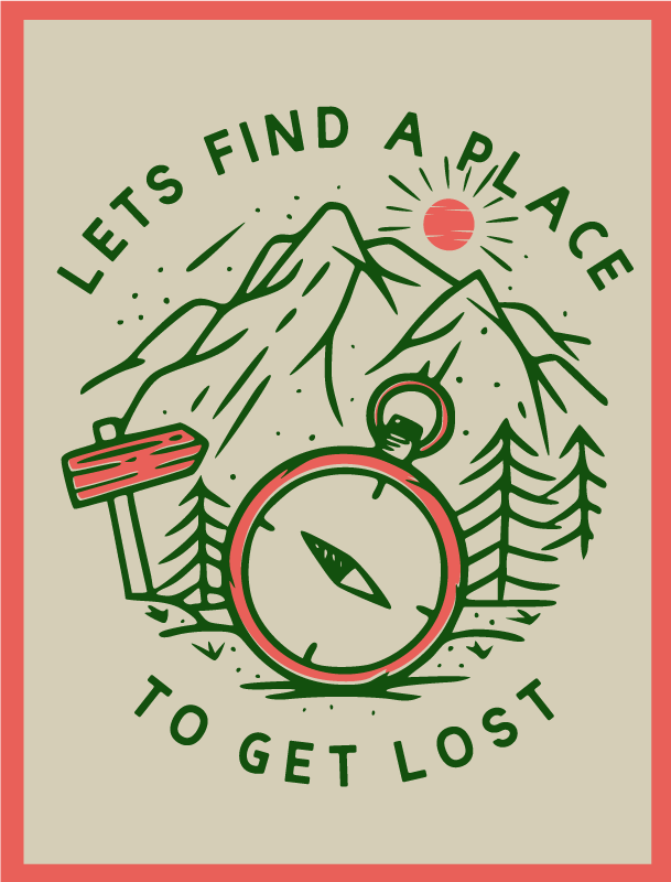 Map poster let's get lost - TenStickers